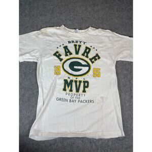 VINTAGE 1995 Green Bay Packers Shirt Youth Size 18-20 White Brett Farve NFL MVP